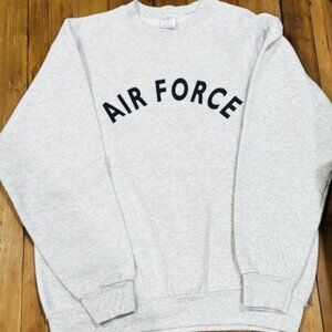 Vintage USAF Air Force Sweatshirt Men's Small Gray Heather Military Pullover